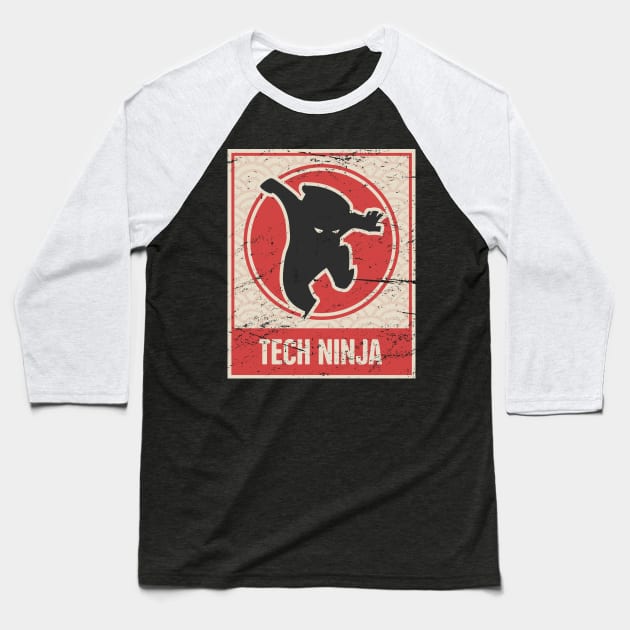 Tech Ninja | Tech Support Design Baseball T-Shirt by MeatMan